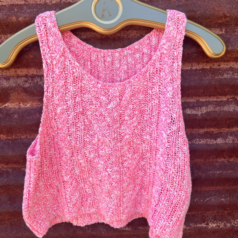 Neon pink sweater tank